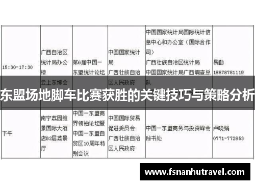 东盟场地脚车比赛获胜的关键技巧与策略分析